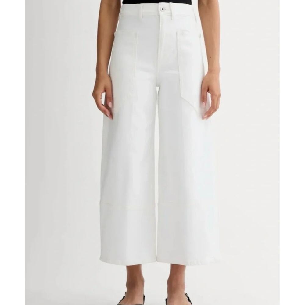 NWT Everlane White Wide-Leg Cropped Jeans sz31